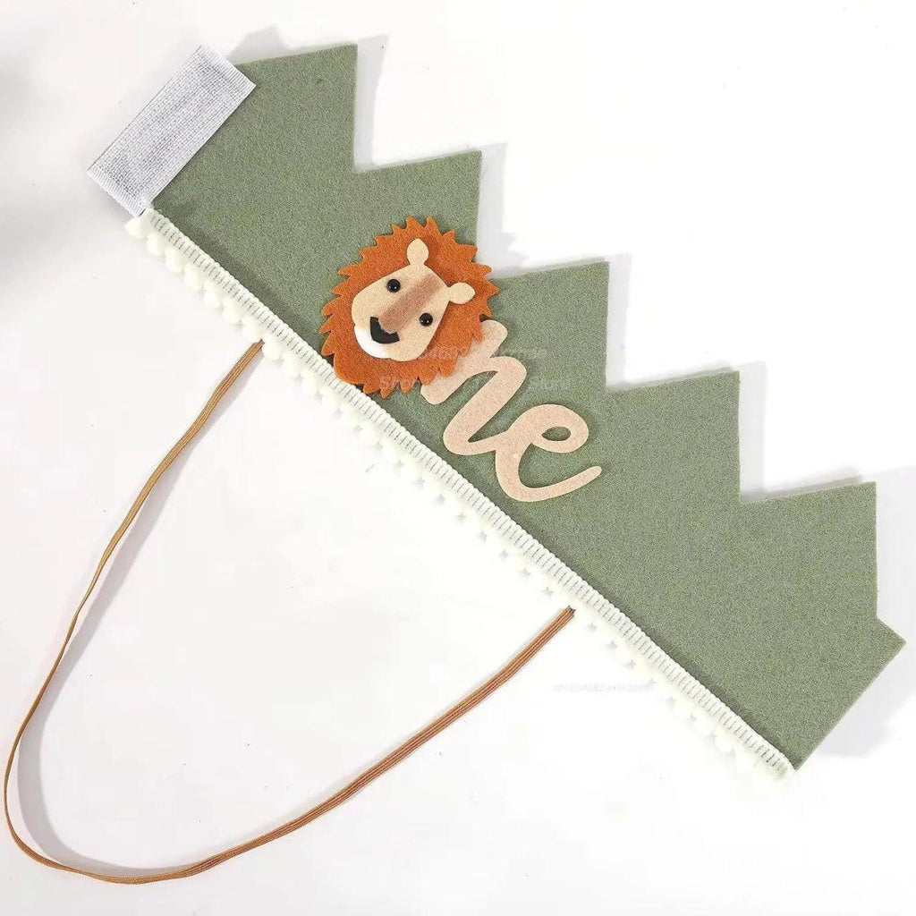 Handcrafted Wild One 1st Birthday Crown, Jungle Theme