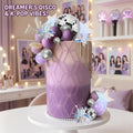 39-Piece Kpop Purple Disco Silver Ball Cake Toppers| Disco Party Decorations