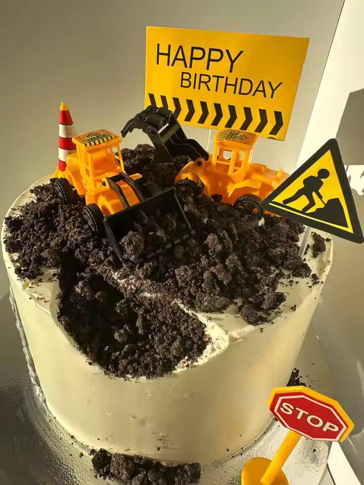 Construction Cake Topper Set: Excavator & Dump Truck Birthday Party