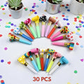 Party Blower Noise Maker 30-Pack | Multi-Color Whistle Toy | Birthday Party Supplies & Favors