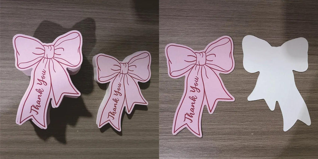 Pink Coquette Bow Thank You Cards, Stationery Bow Labels, Gift Wrap Seals