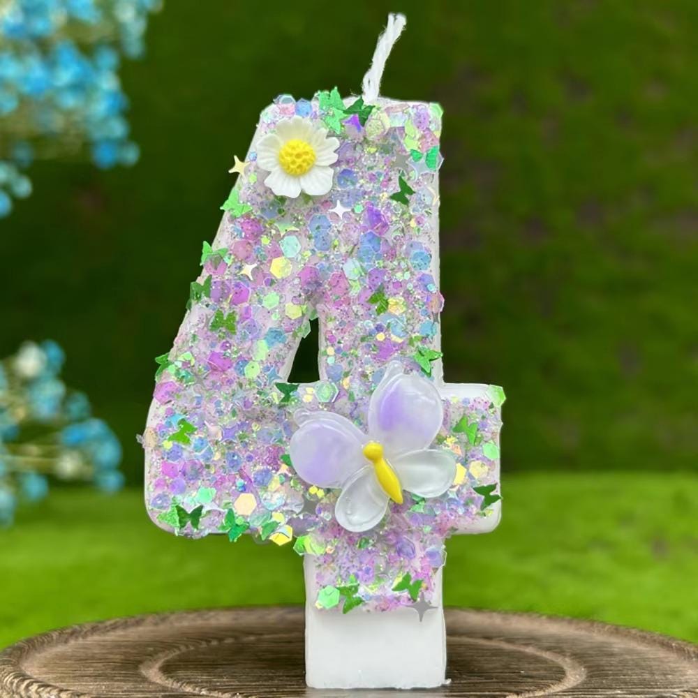 Purple Butterfly Birthday Cake Candle | DIY Party Decoration