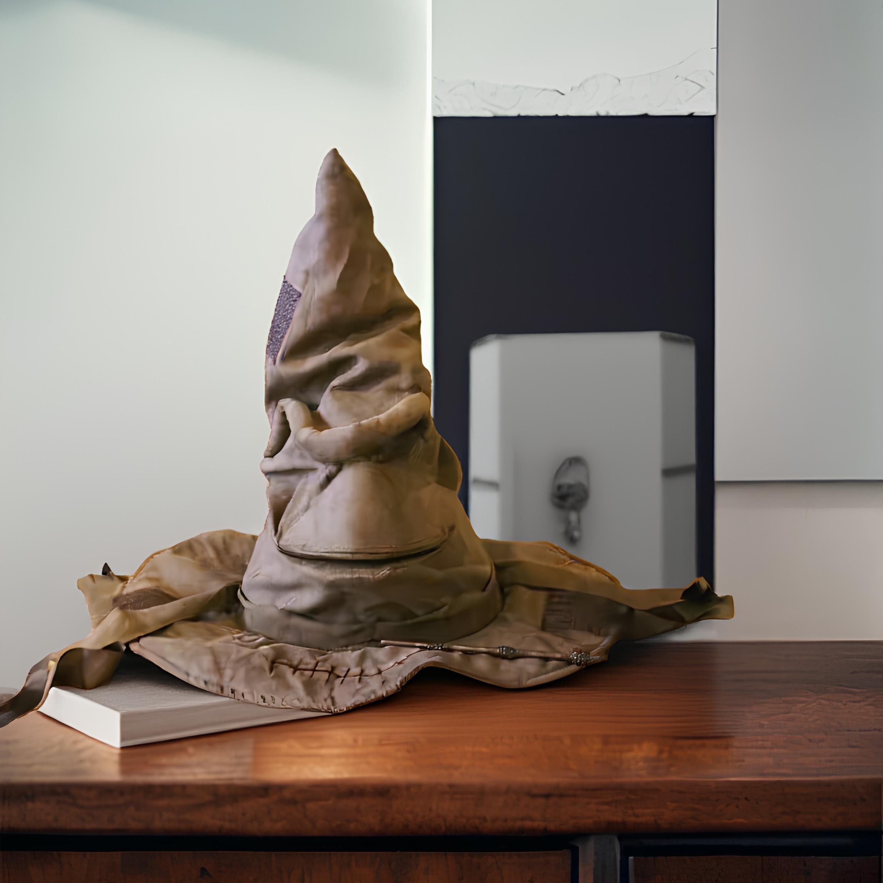 Distressed Brown Wizard Witch Hat, Pointed Warlock Halloween Decor
