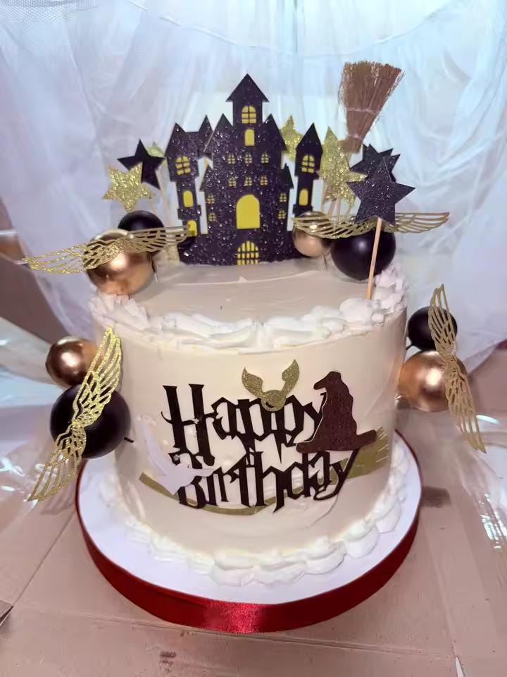 26-piece Wizard Cake Topper Set, Glasses, Broom, Witch Party Supplies, Birthday Decor