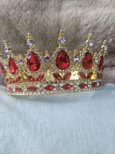 Crown Cake Topper | Red Gem Tiara Cake Decor