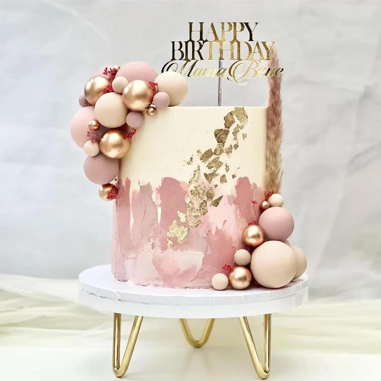 32-Piece Apricot Cake Ball Toppers, Pastel Ball Decor Set Baby Shower Birthday Wedding Celebration