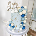 32-piece Blue Pastel Ball Cake Topper, Baby Shower Decorations