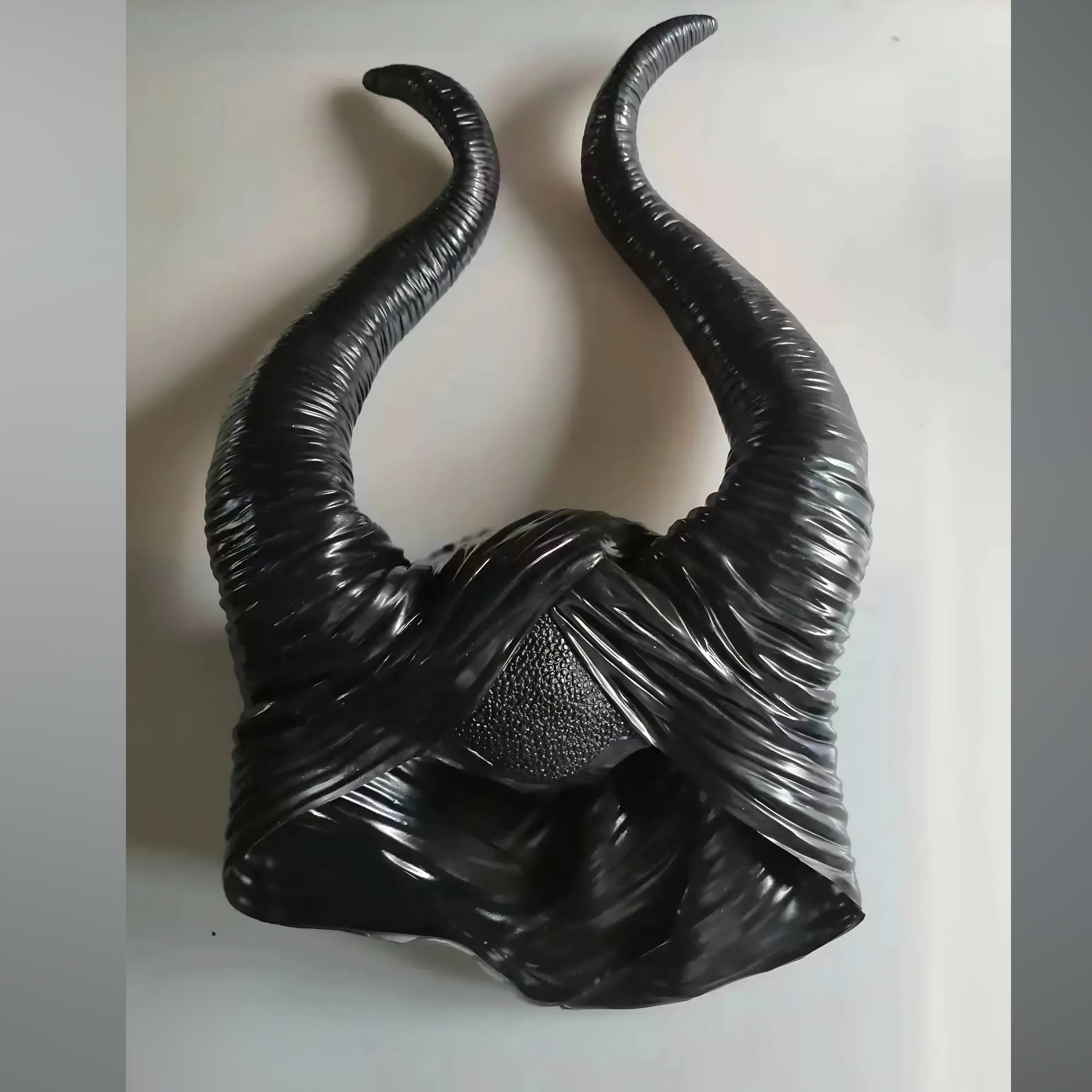 Evil Queen Headpiece, Dark Fairy Cosplay Mask, Halloween Horns Villain Costume