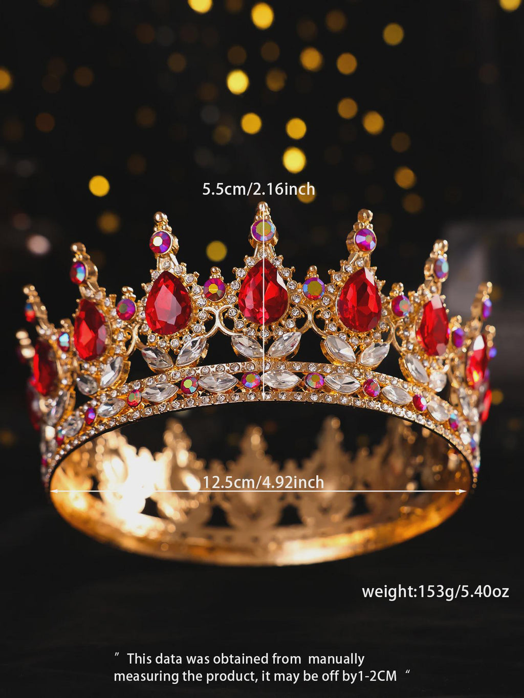 Crown Cake Topper | Red Gem Tiara Cake Decor