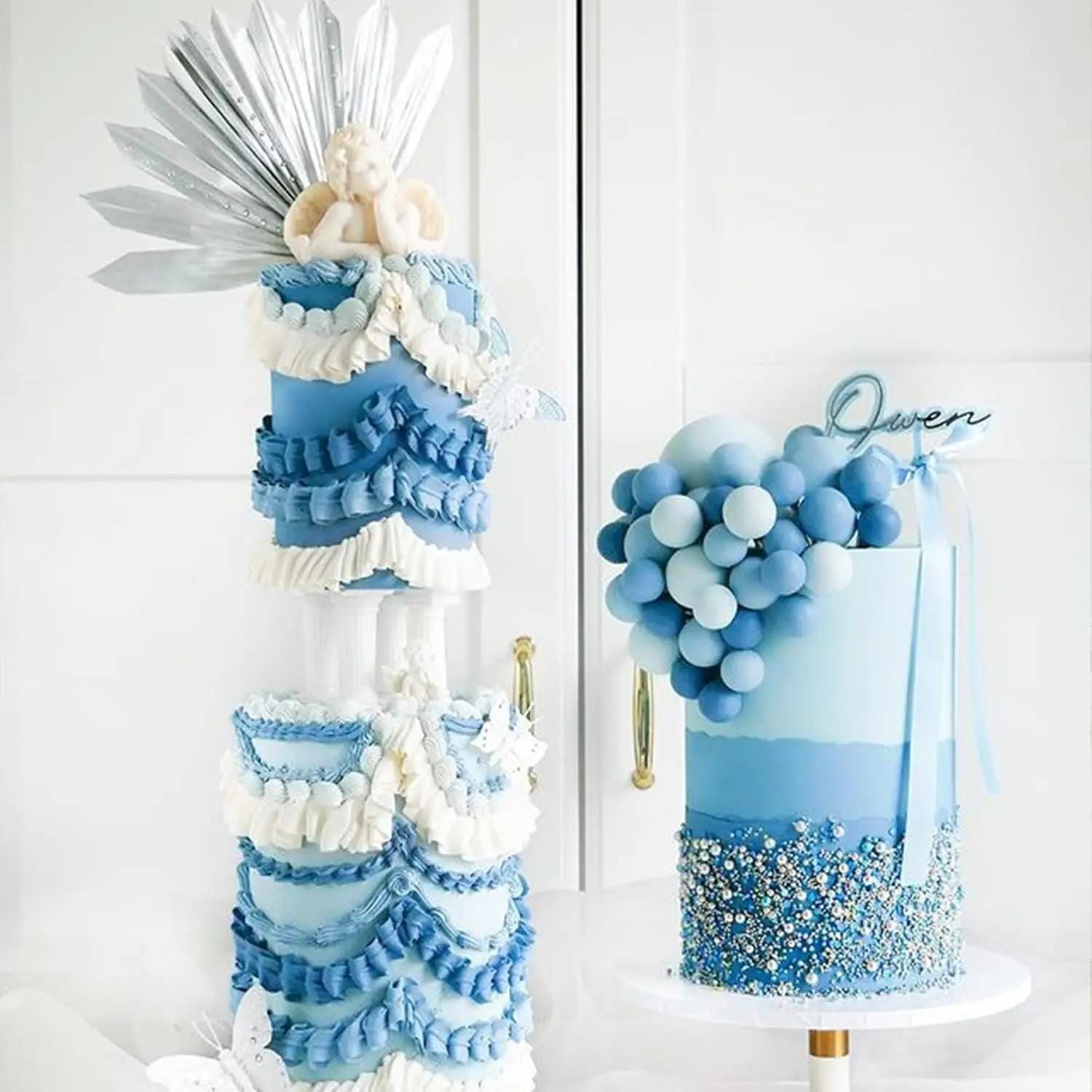 32-piece Blue Pastel Ball Cake Topper, Baby Shower Decorations