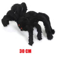 Giant Furry Spider Decoration, Black with Red Eyes, Halloween Prop