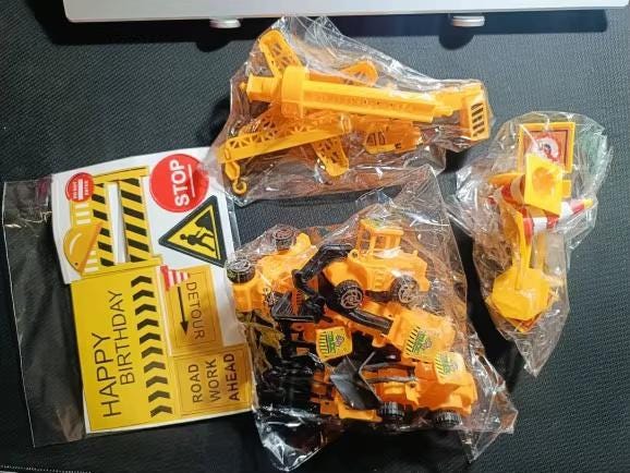 Construction Cake Topper Set: Excavator & Dump Truck Birthday Party