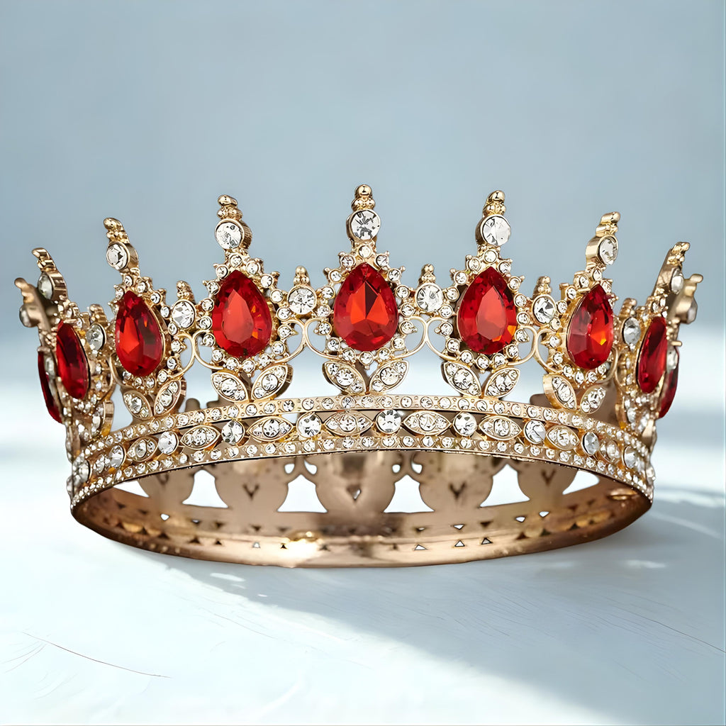 Crown Cake Topper | Red Gem Tiara Cake Decor