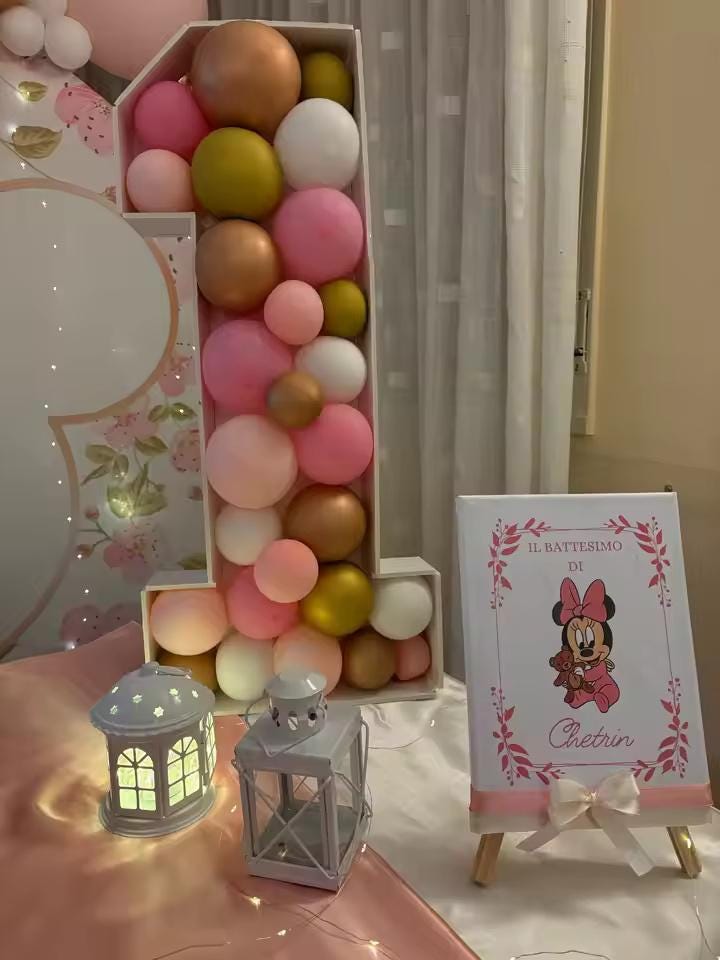 Mosaic Balloon Number Frame | Giant Foam Board Kit | Birthday Party Decor