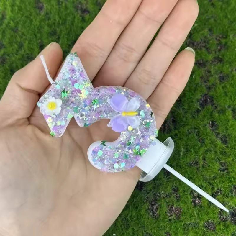 Purple Butterfly Birthday Cake Candle | DIY Party Decoration