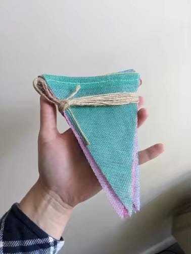 Soft Pastel Triangle Bunting, Macaron Rainbow Banner, Boho Birthday Baby Shower Decor