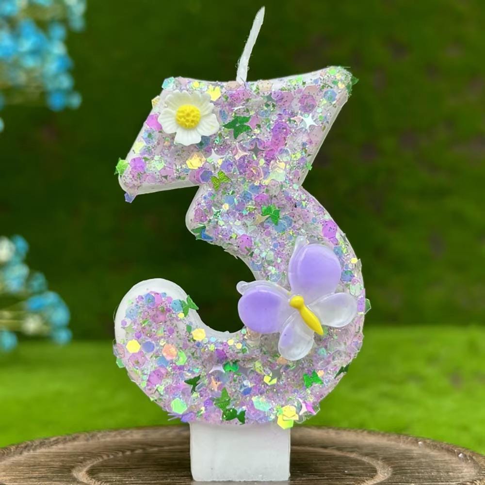 Purple Butterfly Birthday Cake Candle | DIY Party Decoration