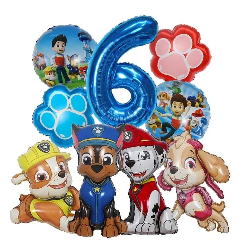9- Piece Dog Character Mylar Balloon Set: Birthday Party Decorations