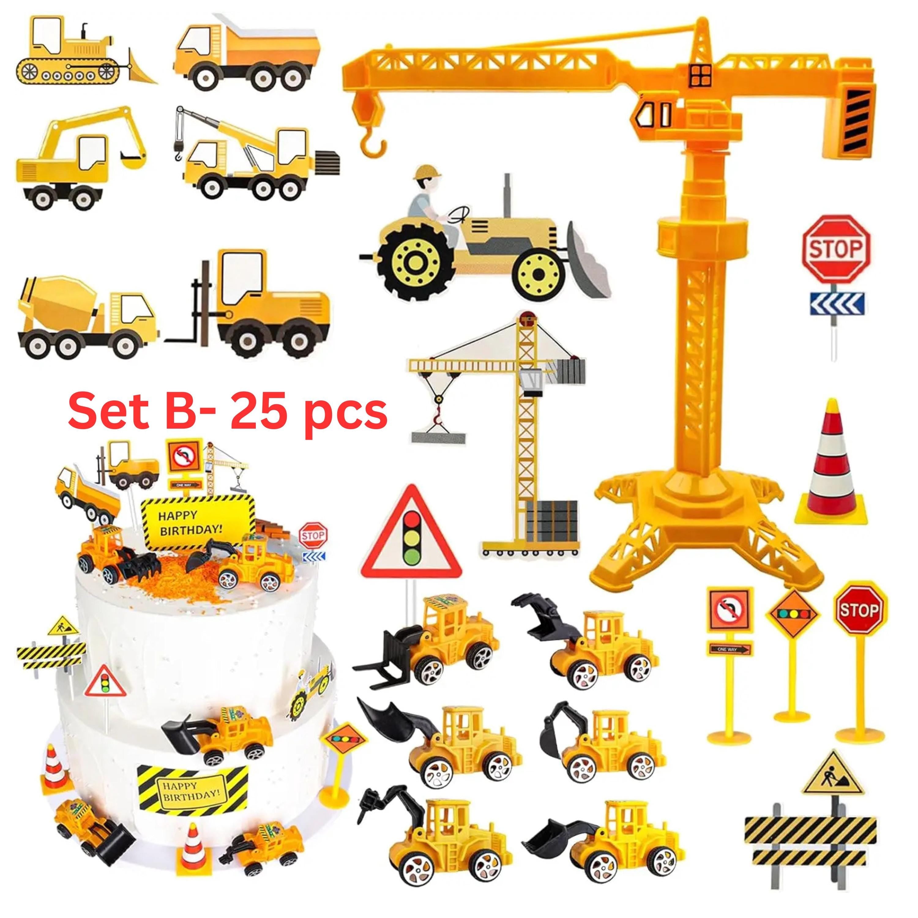 Construction Cake Topper Set: Excavator & Dump Truck Birthday Party