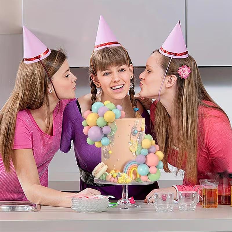 30-piece Pastel Multi-Color Foam Balls Cake Topper Set