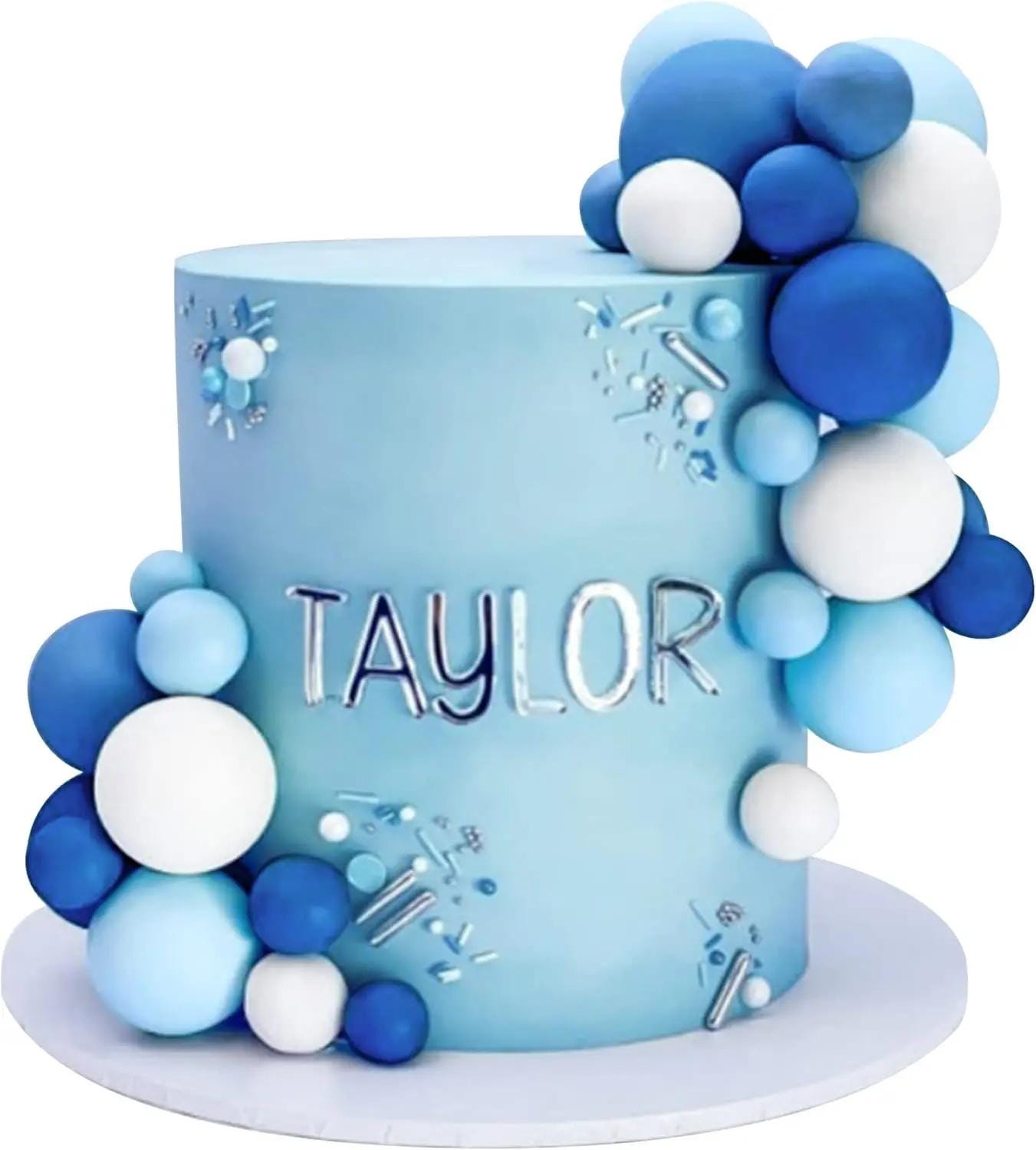 32-piece Blue Pastel Ball Cake Topper, Baby Shower Decorations