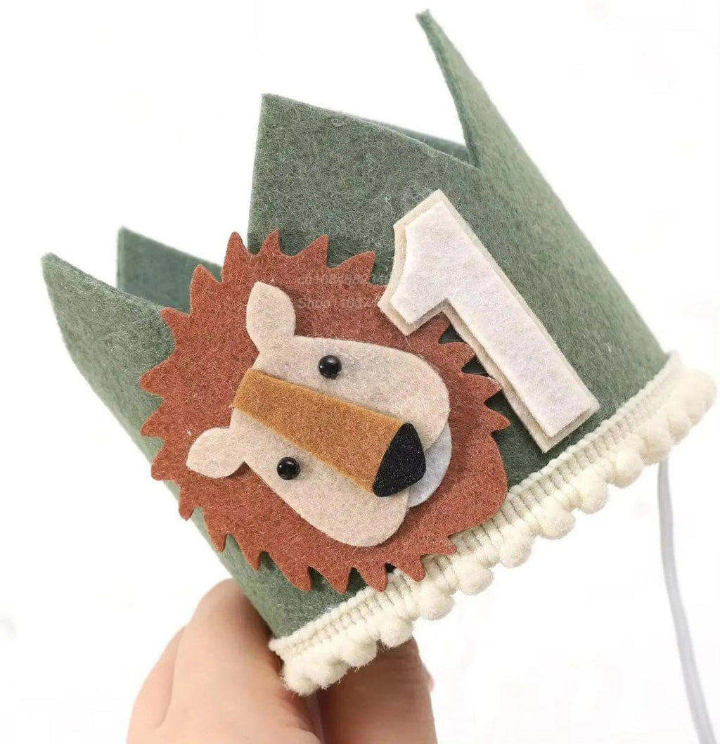 Handcrafted Wild One 1st Birthday Crown, Jungle Theme