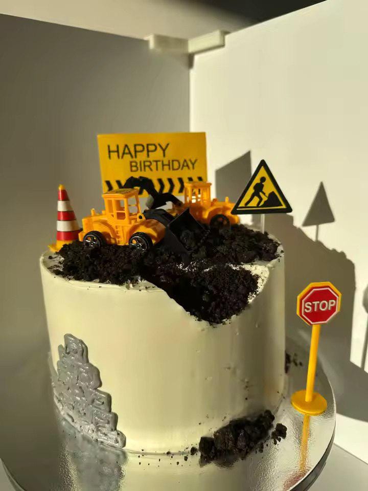 Construction Cake Topper Set: Excavator & Dump Truck Birthday Party