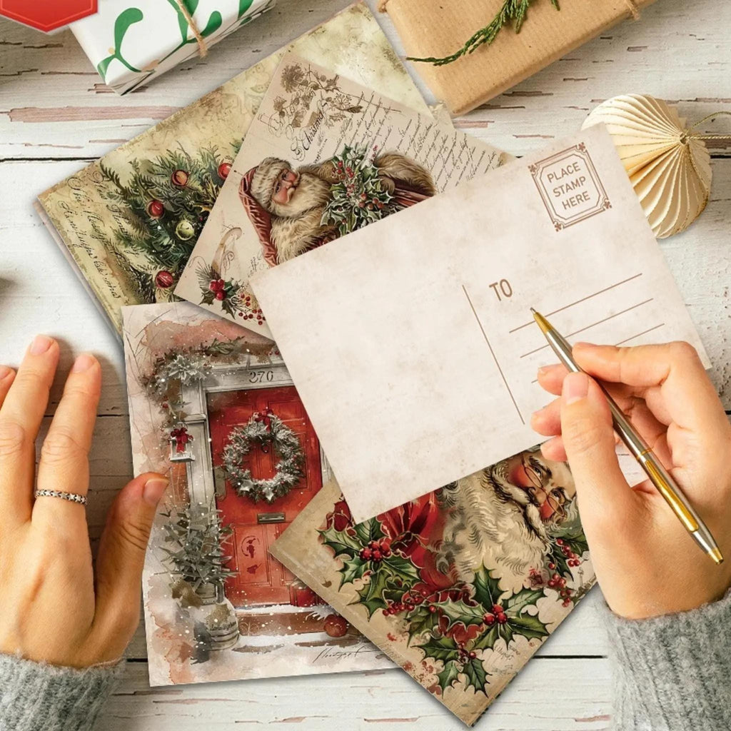 32-Pack Vintage Christmas Postcards: Retro Holiday Card Set