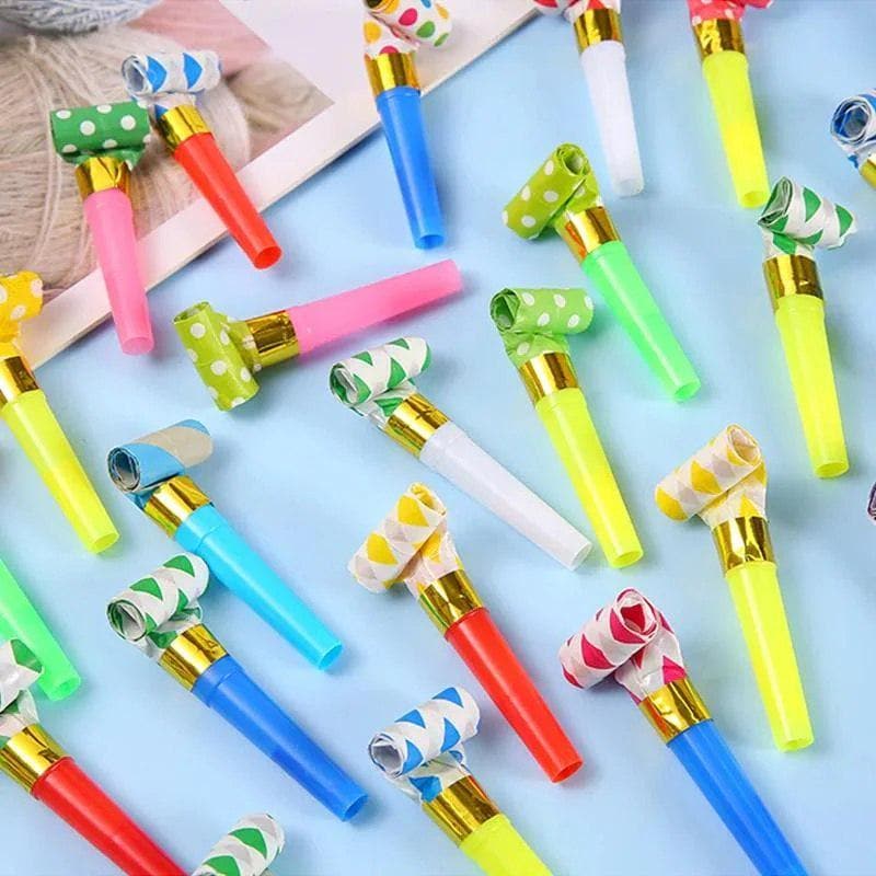 Party Blower Noise Maker 30-Pack | Multi-Color Whistle Toy | Birthday Party Supplies & Favors