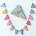 Soft Pastel Triangle Bunting, Macaron Rainbow Banner, Boho Birthday Baby Shower Decor