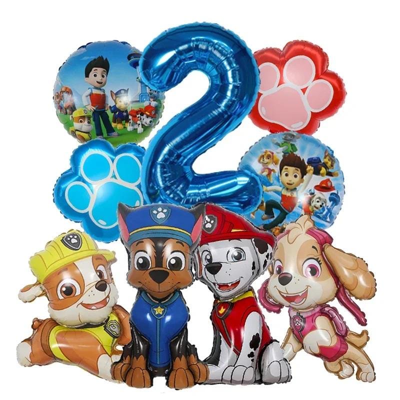9- Piece Dog Character Mylar Balloon Set: Birthday Party Decorations