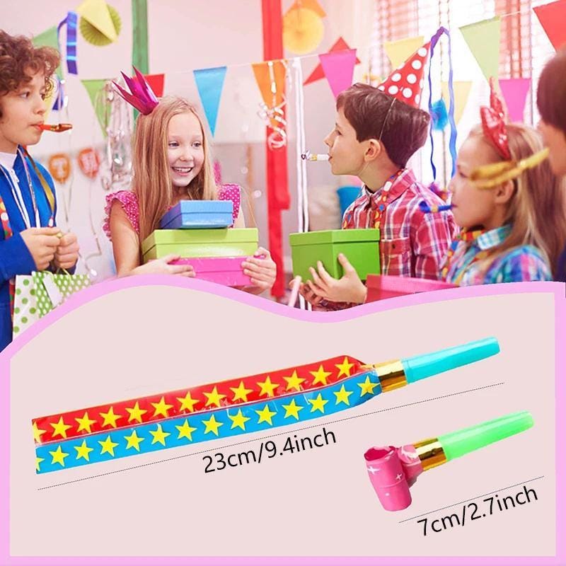 Party Blower Noise Maker 30-Pack | Multi-Color Whistle Toy | Birthday Party Supplies & Favors