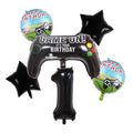 6-Piece Gamepad Foil Number Balloon Set, Gamer Birthday Party Decorations