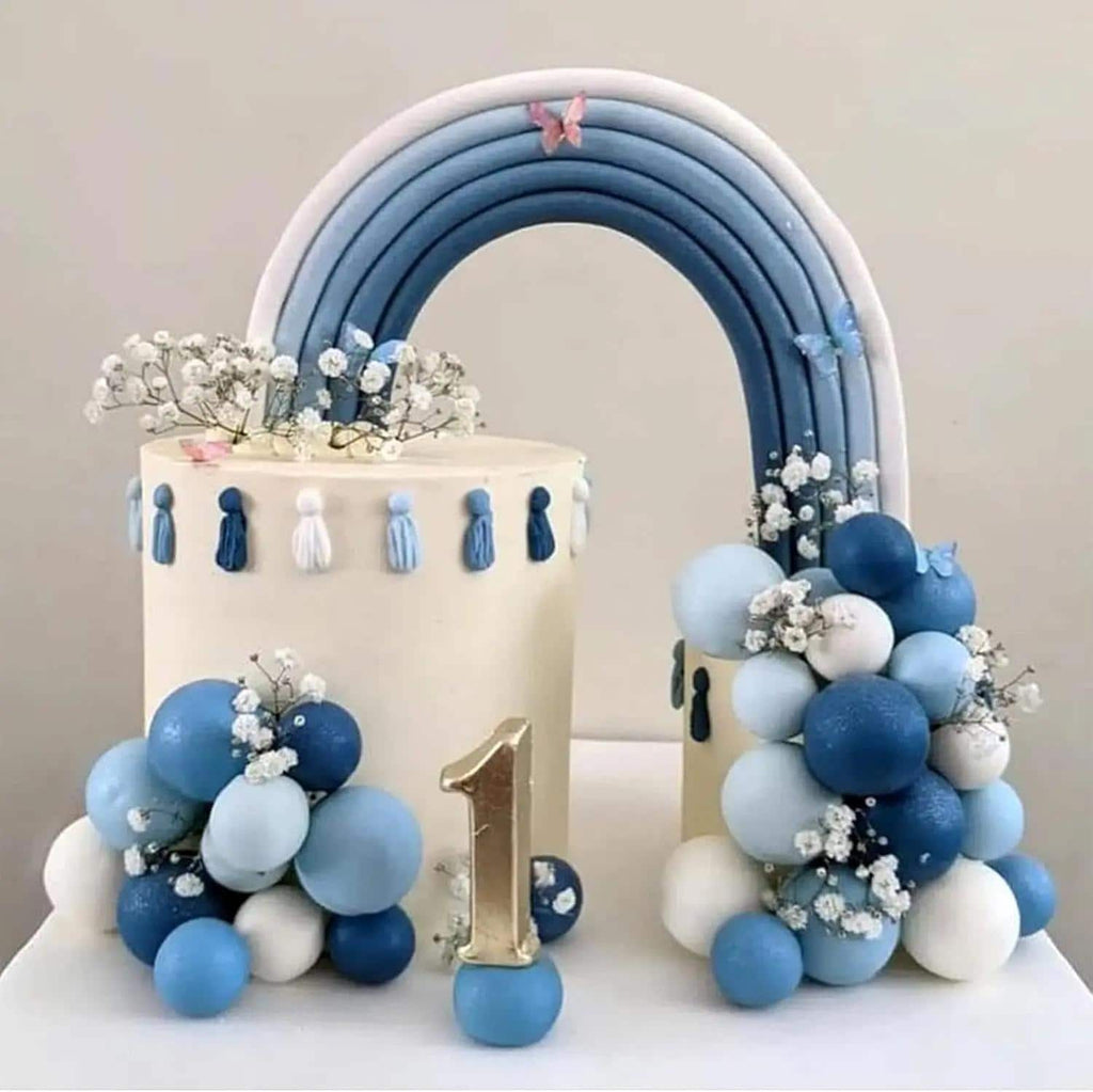 32-piece Blue Pastel Ball Cake Topper, Baby Shower Decorations