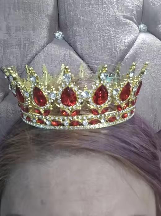 Crown Cake Topper | Red Gem Tiara Cake Decor