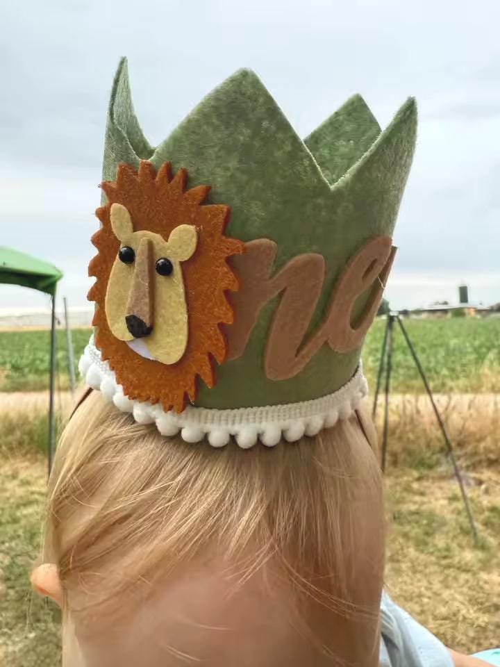 Handcrafted Wild One 1st Birthday Crown, Jungle Theme