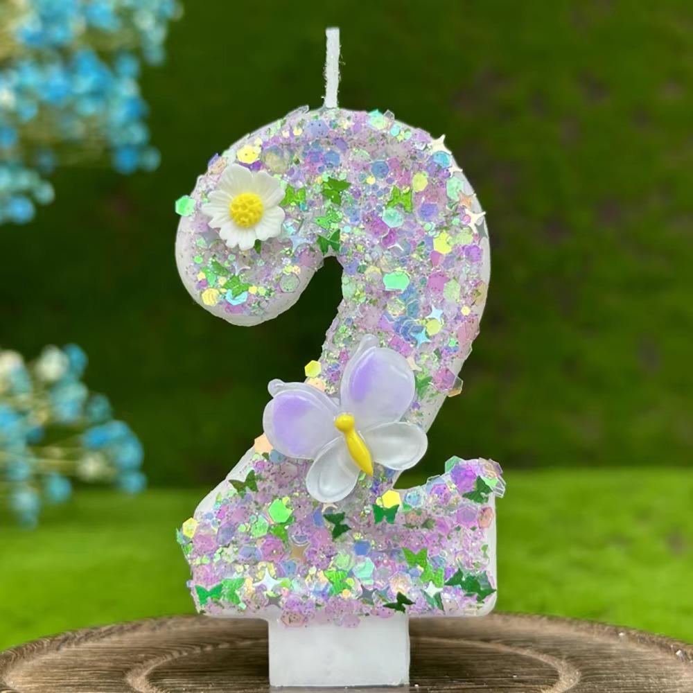 Purple Butterfly Birthday Cake Candle | DIY Party Decoration