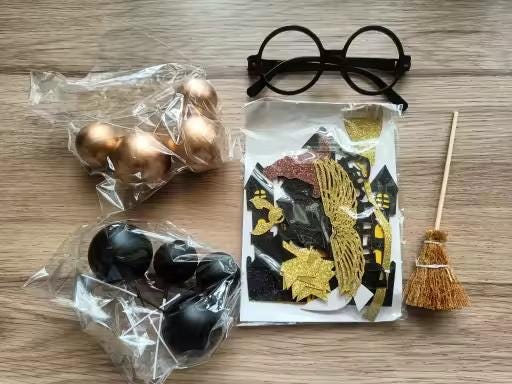 26-piece Wizard Cake Topper Set, Glasses, Broom, Witch Party Supplies, Birthday Decor