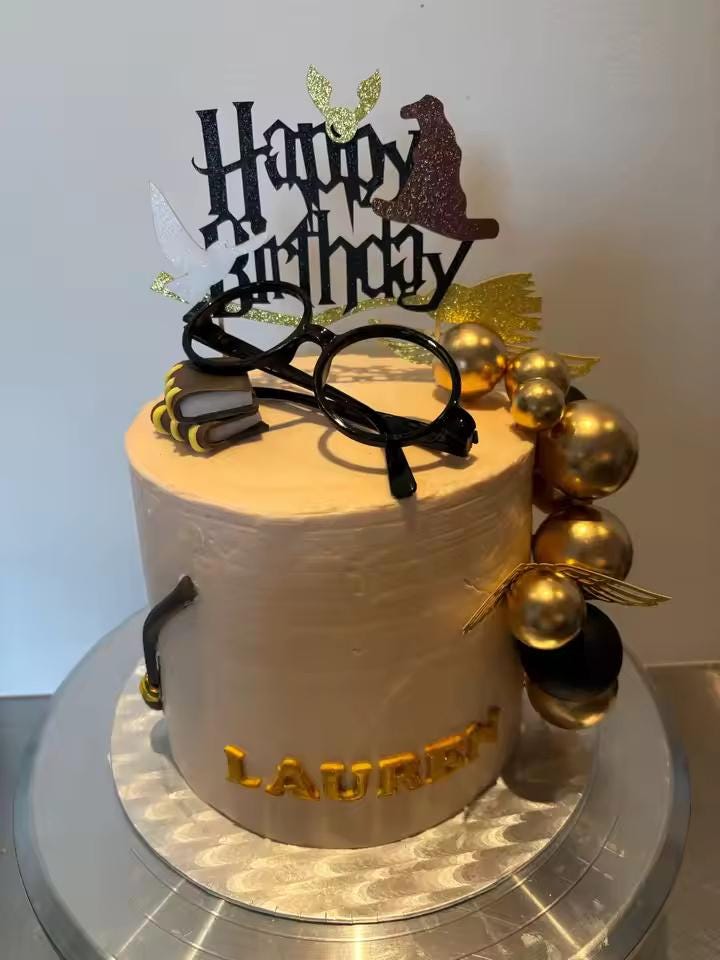 26-piece Wizard Cake Topper Set, Glasses, Broom, Witch Party Supplies, Birthday Decor