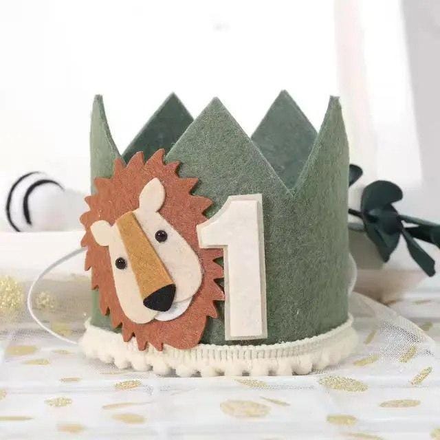 Handcrafted Wild One 1st Birthday Crown, Jungle Theme