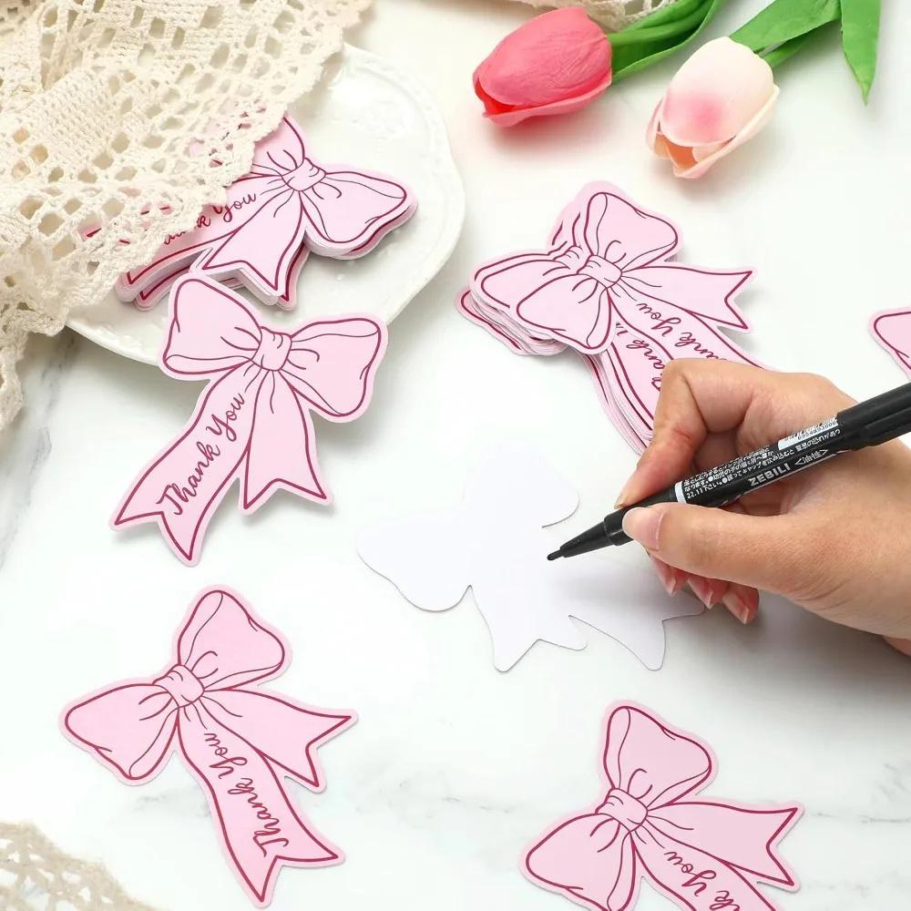 Pink Coquette Bow Thank You Cards, Stationery Bow Labels, Gift Wrap Seals