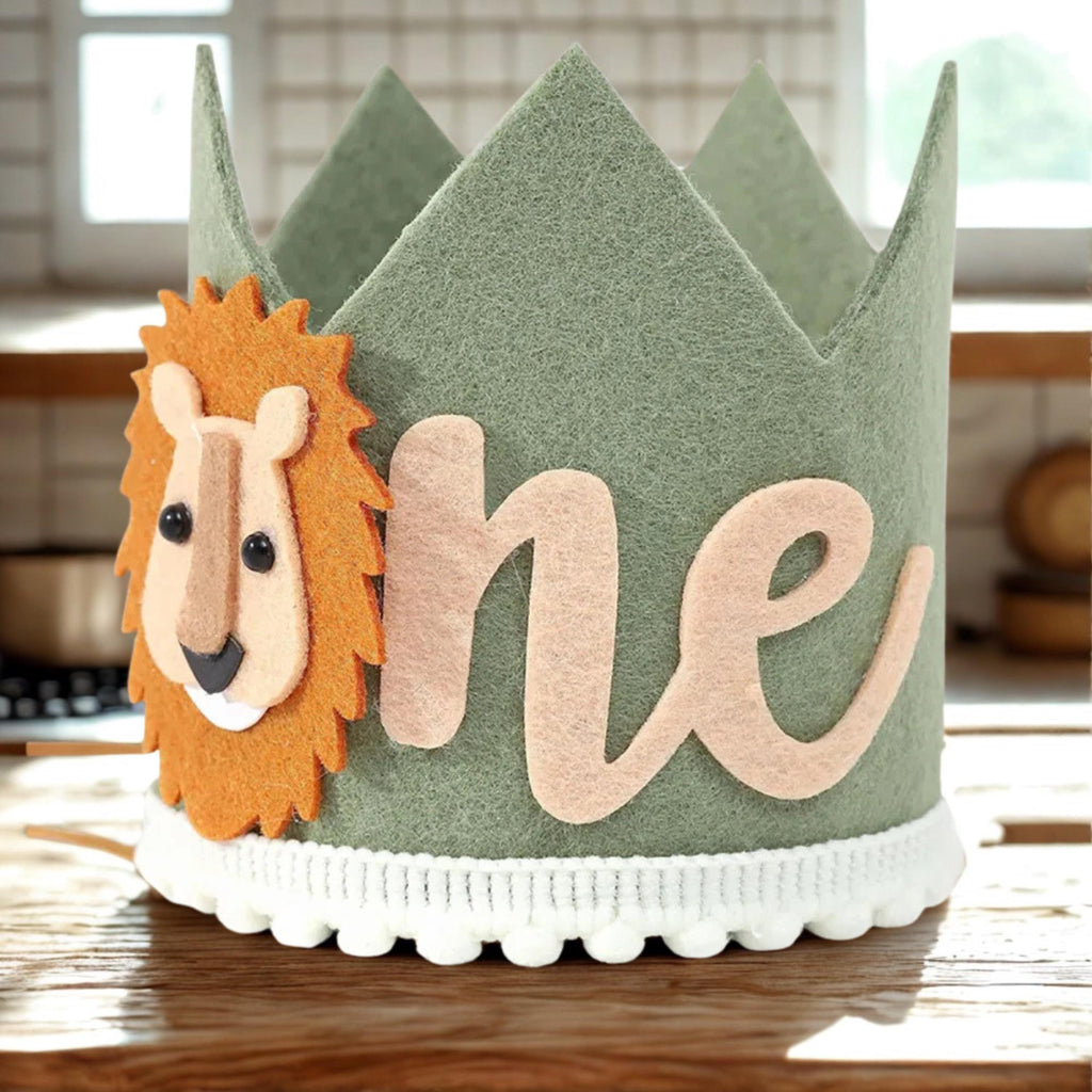Handcrafted Wild One 1st Birthday Crown, Jungle Theme