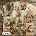 32-Pack Vintage Christmas Postcards: Retro Holiday Card Set