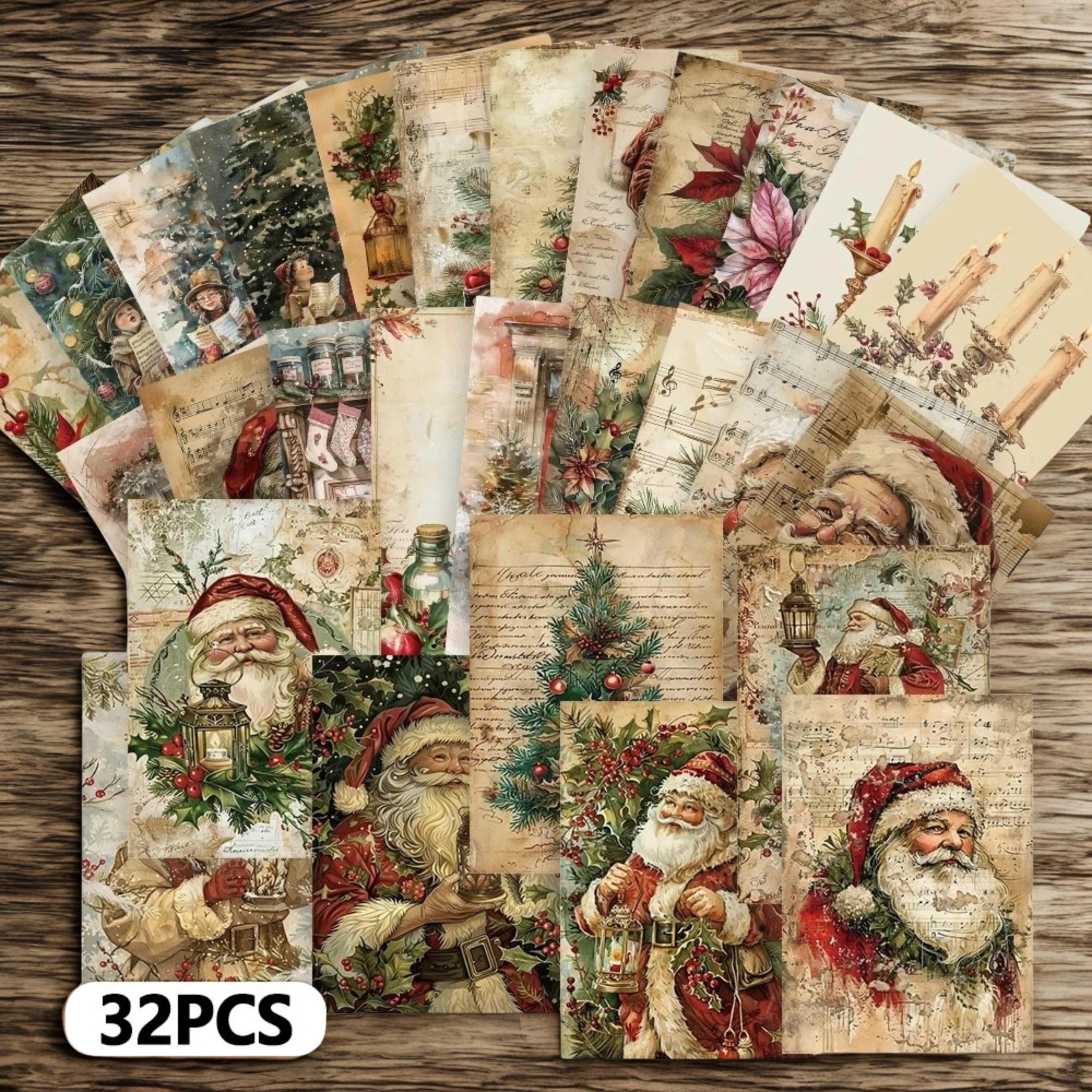 32-Pack Vintage Christmas Postcards: Retro Holiday Card Set