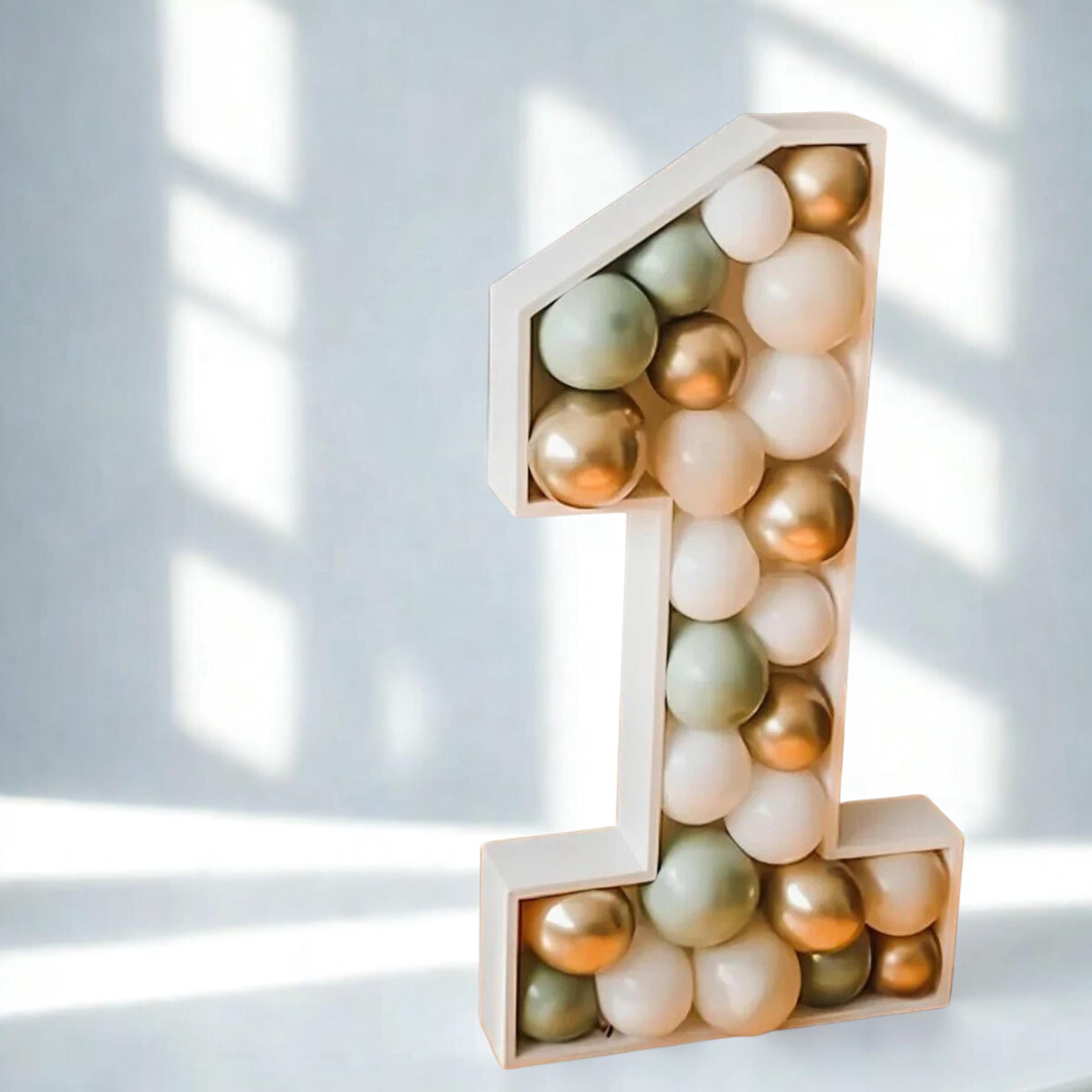Mosaic Balloon Number Frame | Giant Foam Board Kit | Birthday Party Decor