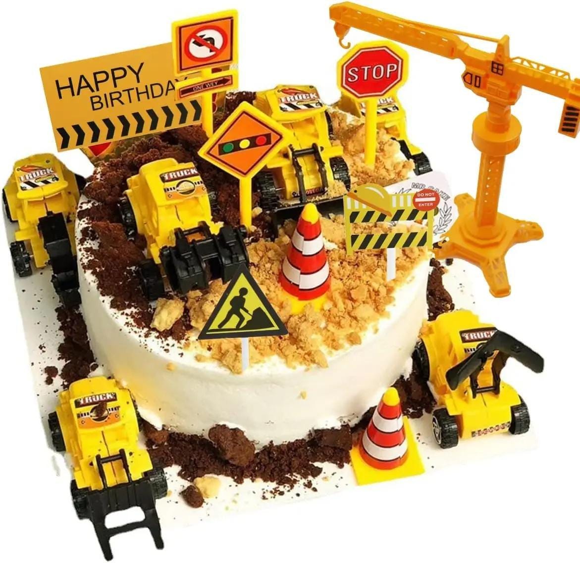 Construction Cake Topper Set: Excavator & Dump Truck Birthday Party