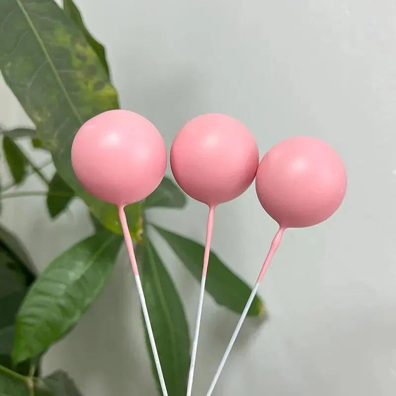 30-piece Hot Pink Disco Ball Cake Toppers, Glam Party Decorations