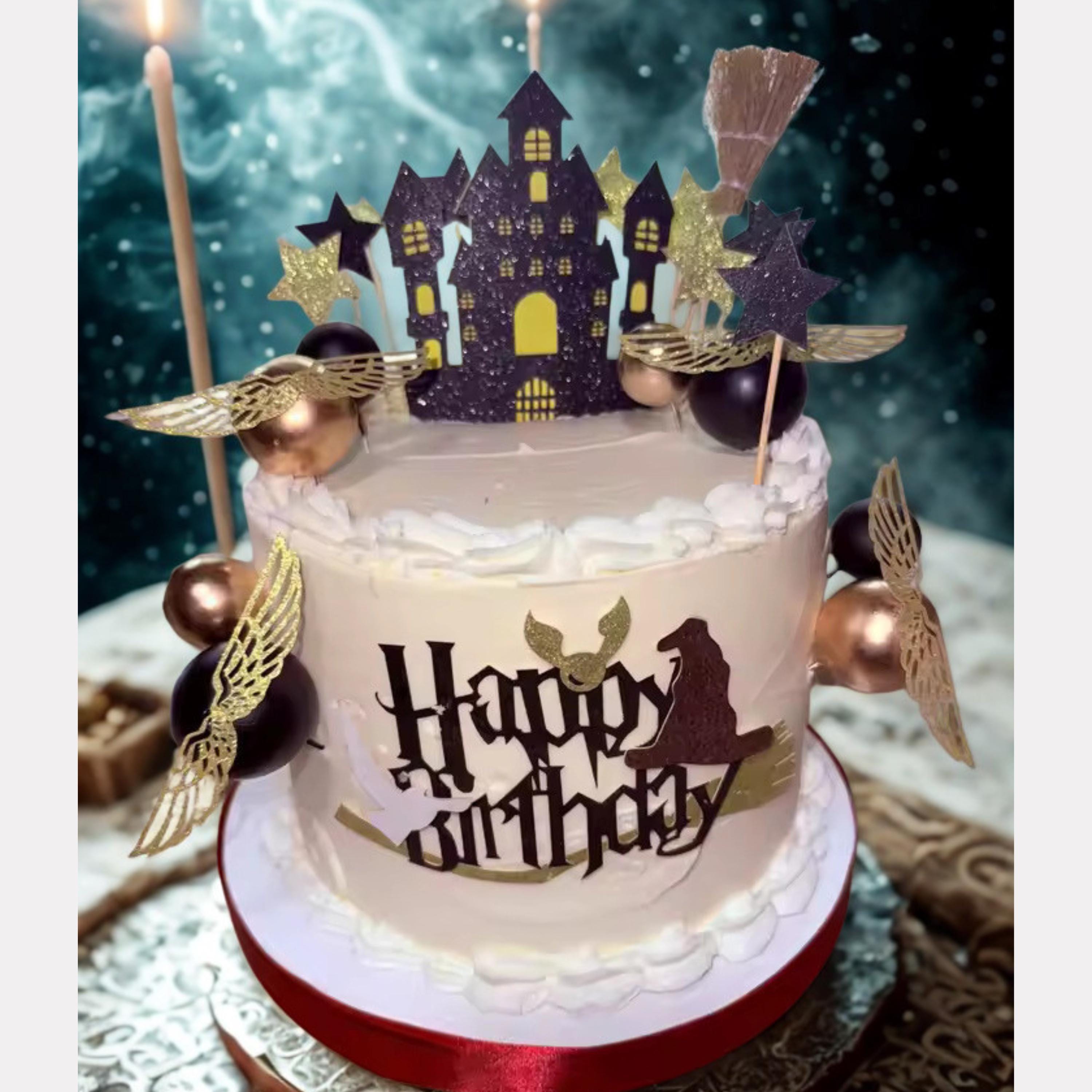 26-piece Wizard Cake Topper Set, Glasses, Broom, Witch Party Supplies, Birthday Decor
