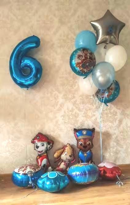 9- Piece Dog Character Mylar Balloon Set: Birthday Party Decorations