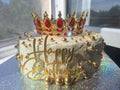 Crown Cake Topper | Red Gem Tiara Cake Decor